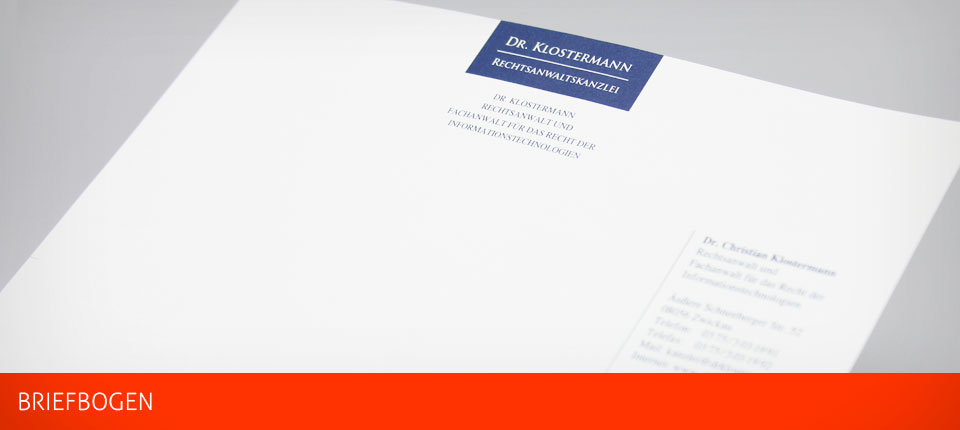 Bild - Anwalt Dr. Klostermann Logo, Briefbogen, Visi