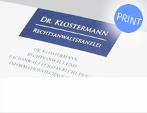 Anwalt Dr. Klostermann Logo, Visitenkarte, Briefbogen