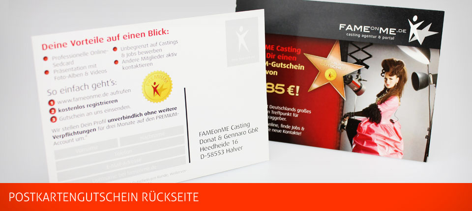 Bild - FameOnMe Postkarte Gutschein