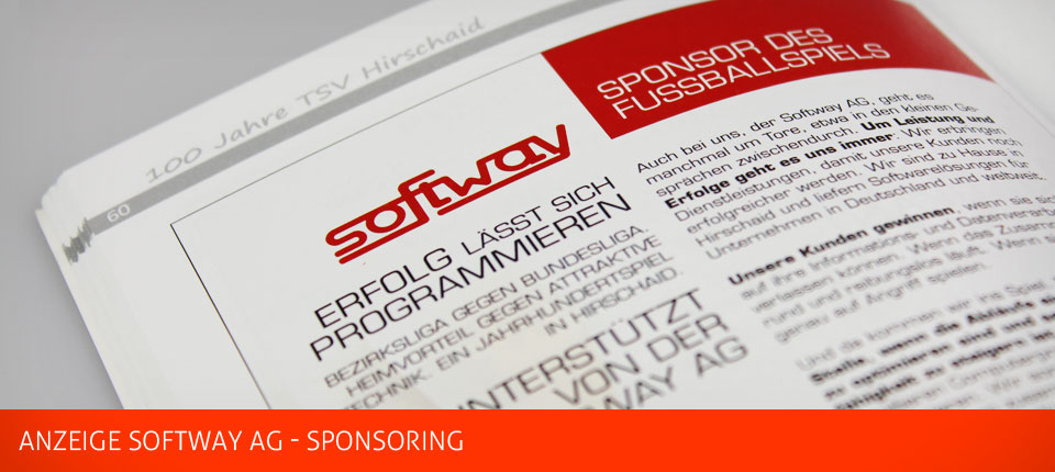 Bild - Anzeige für Sponsoring Fußballspiel